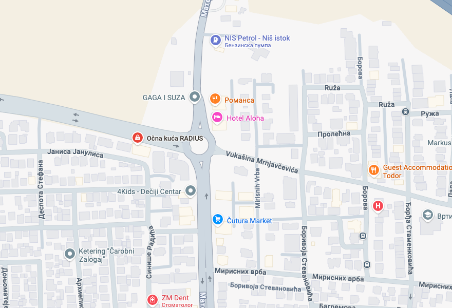 Mapa: Bulevar Svetog Pantelejmona 98, Niš
